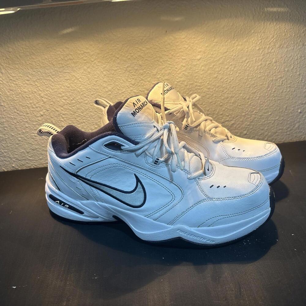 Nike Air Monarch Men's Sneakers White/Blue, Size 11.5W